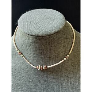 Vintage Salmon Coral Fetish Choker Necklace Coastal Southwestern Boho Travel